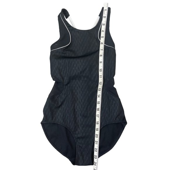 IVY PARK Mesh Panel One Piece Bodysuit Swimsuit Black White X-Back XXS NWOT $90 - Picture 8 of 13